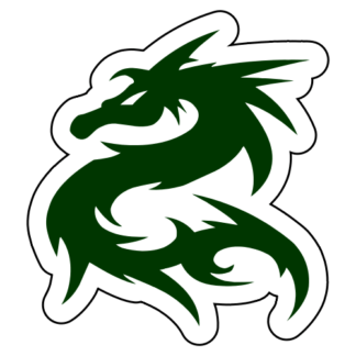 Tribal Dragon Sticker (Dark Green)